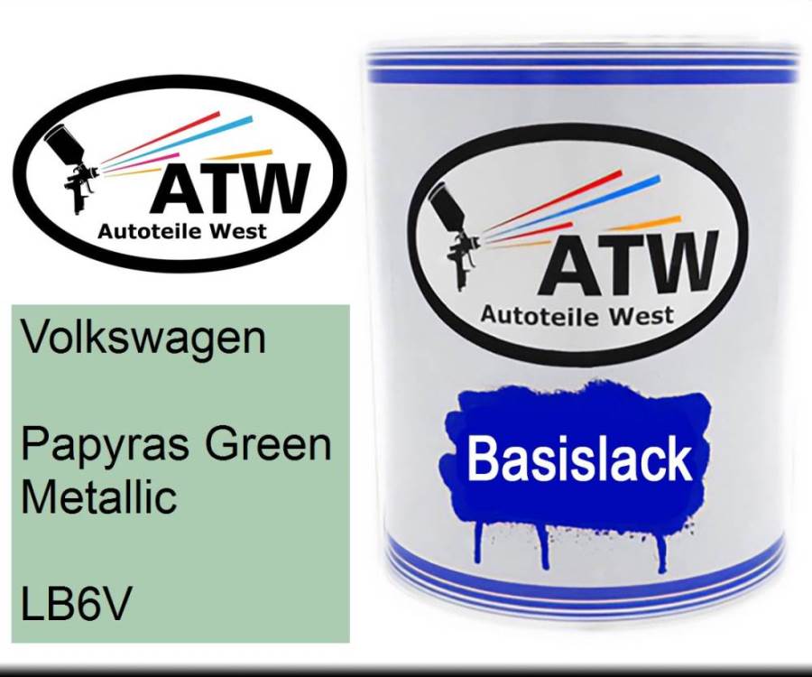 Volkswagen, Papyras Green Metallic, LB6V: 1L Lackdose, von ATW Autoteile West.